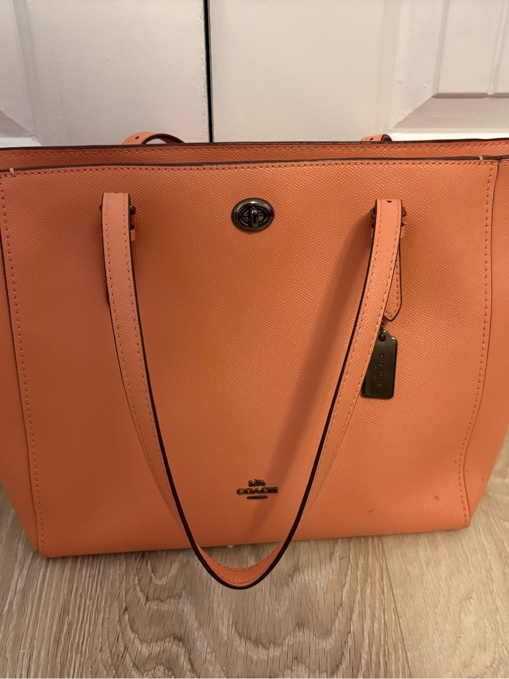 COACH Women's coral Leather Tote Bag